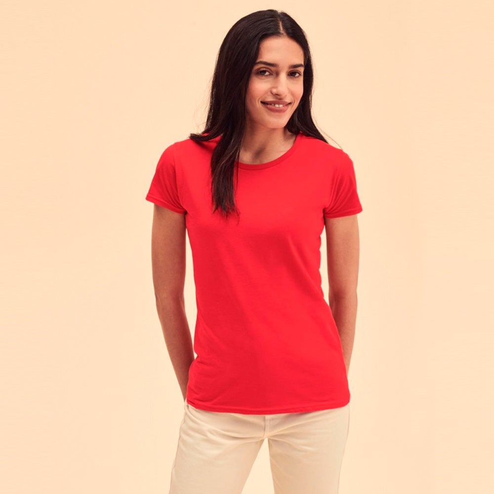 Camiseta Fruit of the loom Iconic 150 manga corta mujer