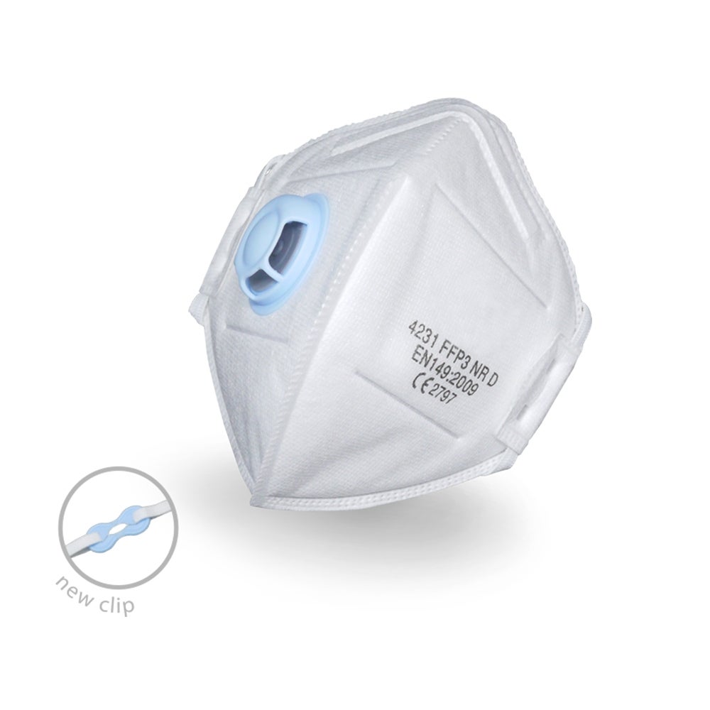 Mascarilla plegable FFP3 con válvula (12 Uds)