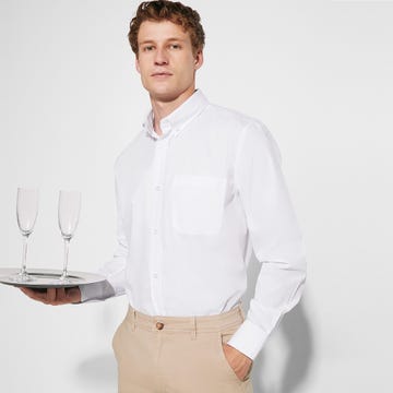 Camisa de camarero Roly Workwear Aifos manga larga hombre