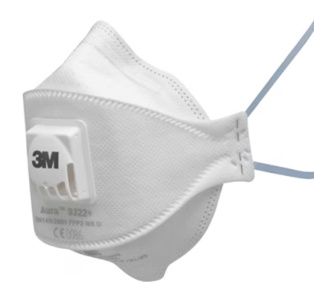 Mascarilla plegada Aura 9322 FFP2 con válvula (10 Uds)