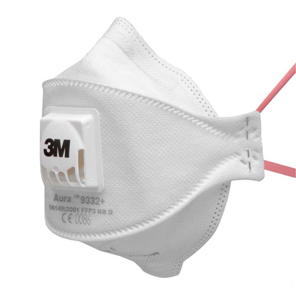 Mascarilla plegada Aura 9332 Ffp3 con válvula (10 Uds)