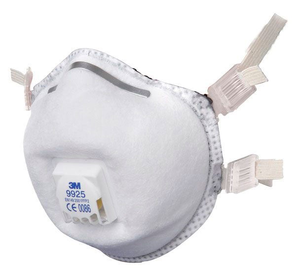 Mascarilla 9925 Ffp2 con válvula soldadura y ozono (10 Uds)