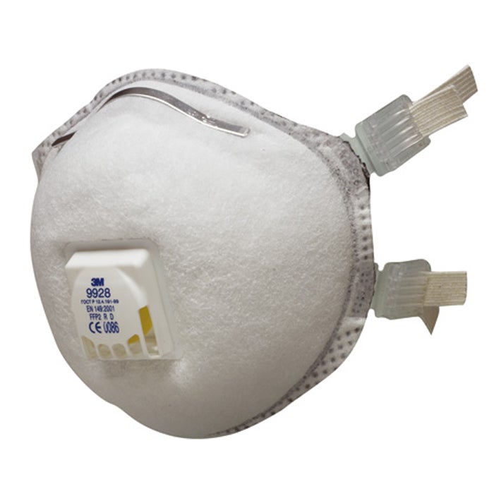 Mascarilla 9928 FFP2 con válvula y junta de sellado, soldadura y ozono (10 Uds)