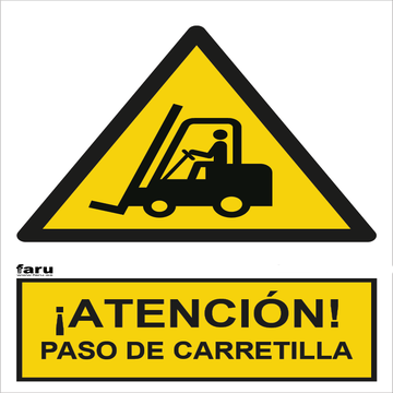 Señal Atención Paso De Carretilla A4