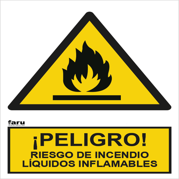 Señal Peligro  Incendio Líquidos Inflamables A3