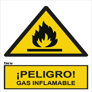 Señal Peligro Gas Inflamable A4