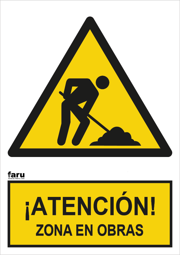 Señal Atención Zona De Obras A3