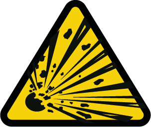 Señal Advertencia Riesgo De Explosión 9 X 9 Cm