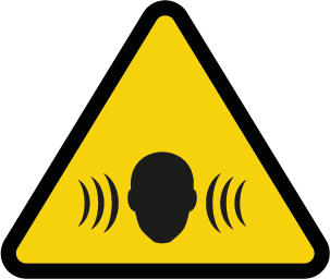 Señal Advertencia Peligro Ruido 9 X 9 Cm