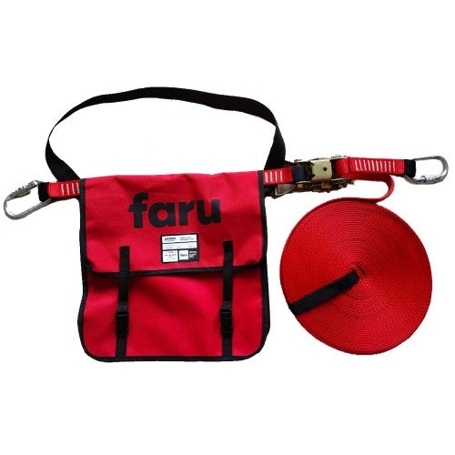 Línea vida horizontal 20 m cinta + conectores + bolsa | 2 Usuarios