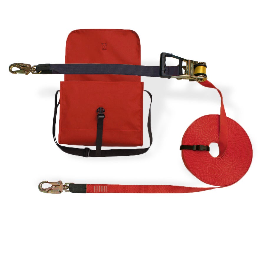 Línea vida horizontal 20 m cinta + conectores + bolsa | 3 Usuarios