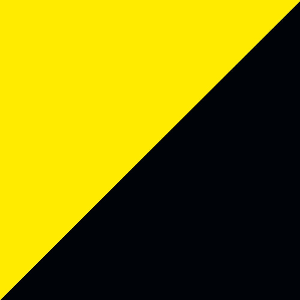Poste negro básico con cinta retráctil de 2,5m en color amarillo y negro