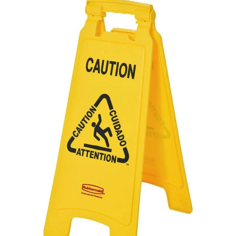 Señal de suelo mojado bilateral multilingüe