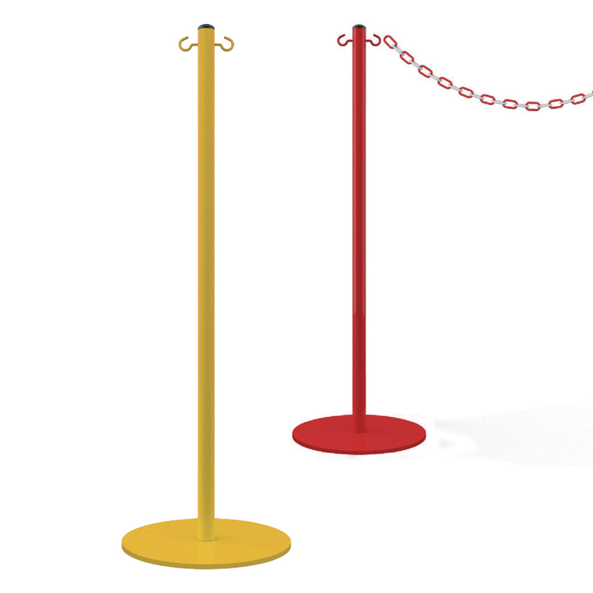 Poste metálico para cadena Rojo
