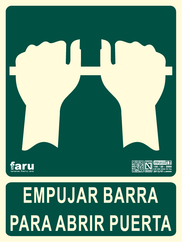 Señal Empujar Para Abrir 29,7 X 22,4 Cm