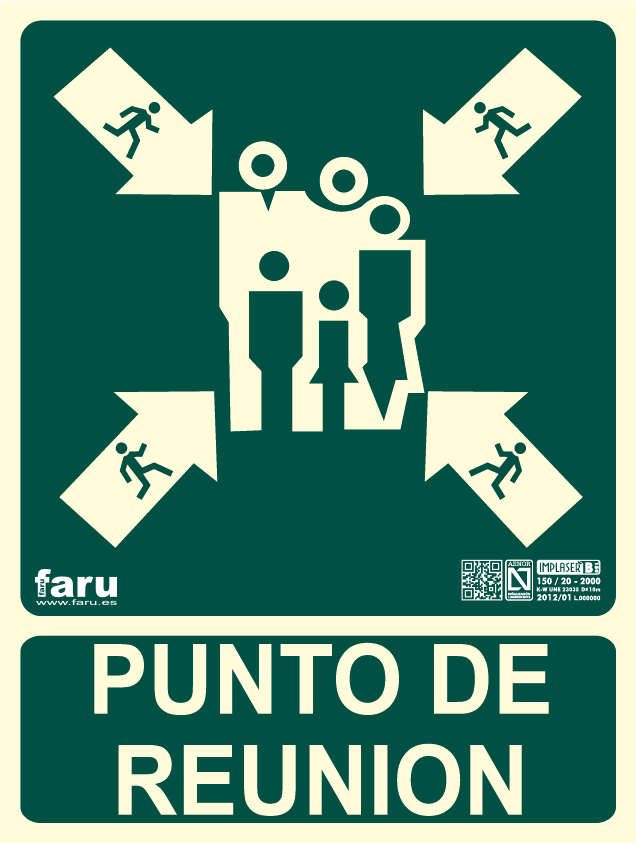 Señal Punto De Reunión 29,7 X 22,4 Cm