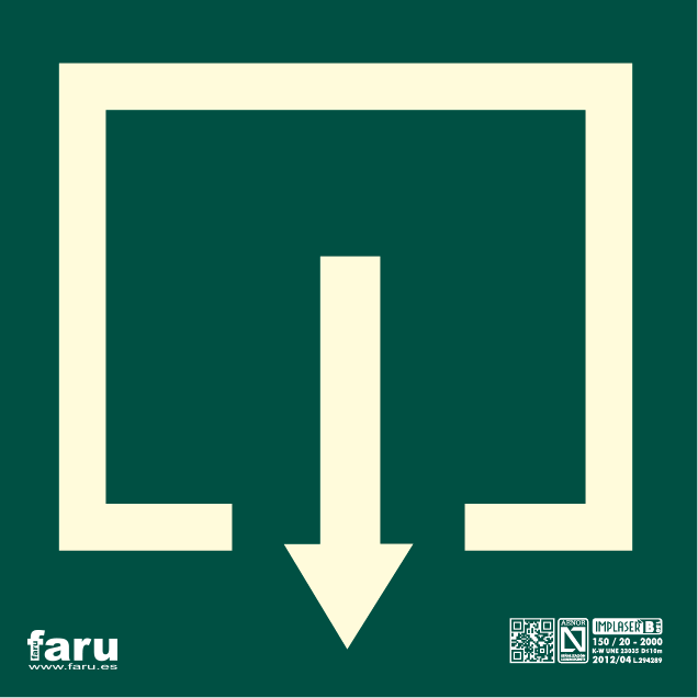 Señal Flecha Salida Habitación 22,4 X 22,4 Cm