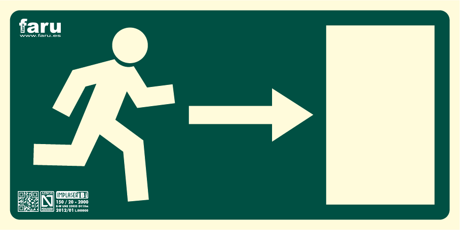 Señal Salida Puerta Derecha 32 X 16 Cm