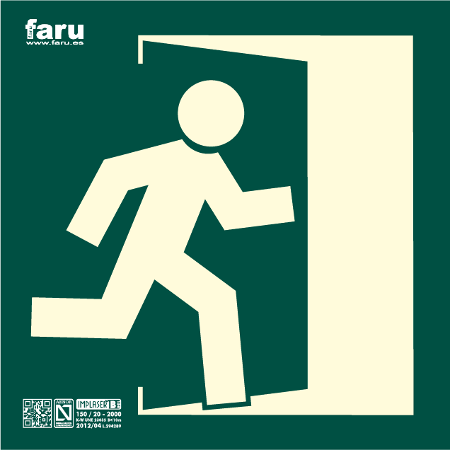 Señal Salida Puerta Derecha 22,4 X 22,4 Cm