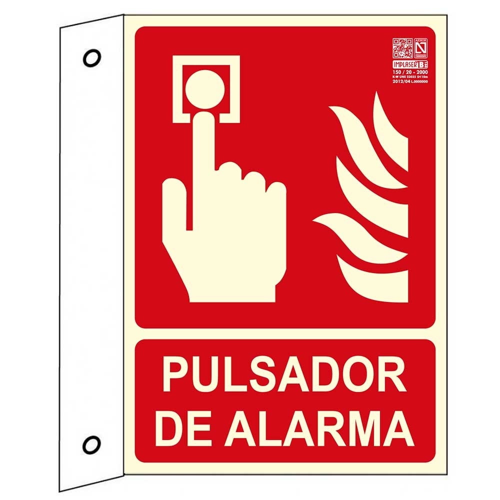 Señal Pulsador Alarma A4 Banderola