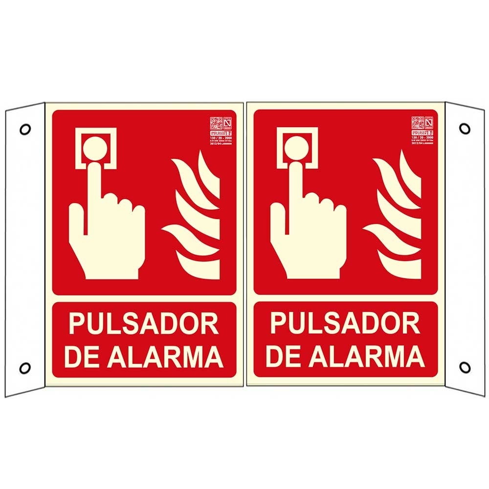 Señal Pulsador Alarma A4 Panorámica