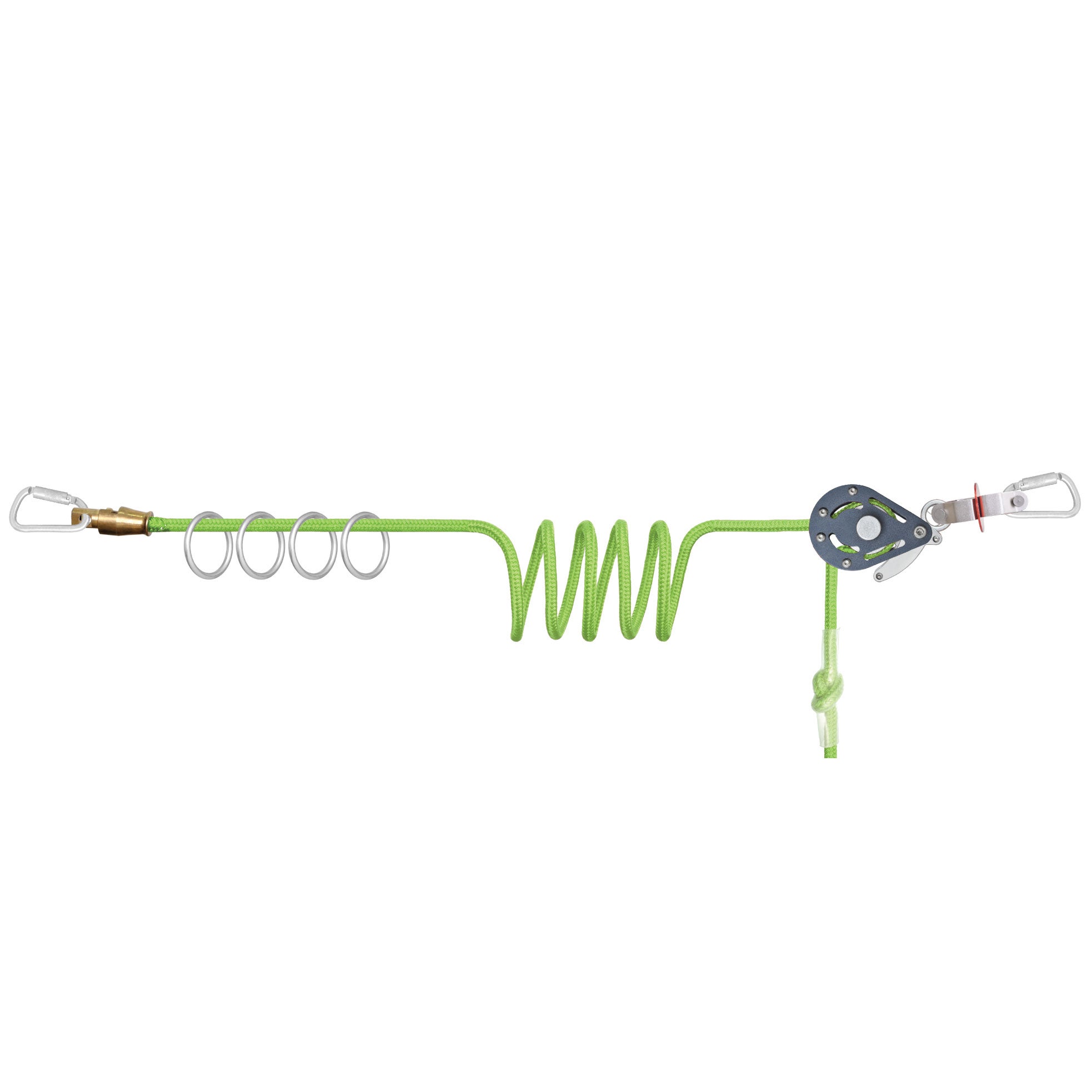 Línea de vida horizontal 25m cuerda + conectores + bolsa | 4 Usuarios