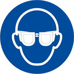 Señal Obligatorio Uso De Gafas 9 X 9 Cm