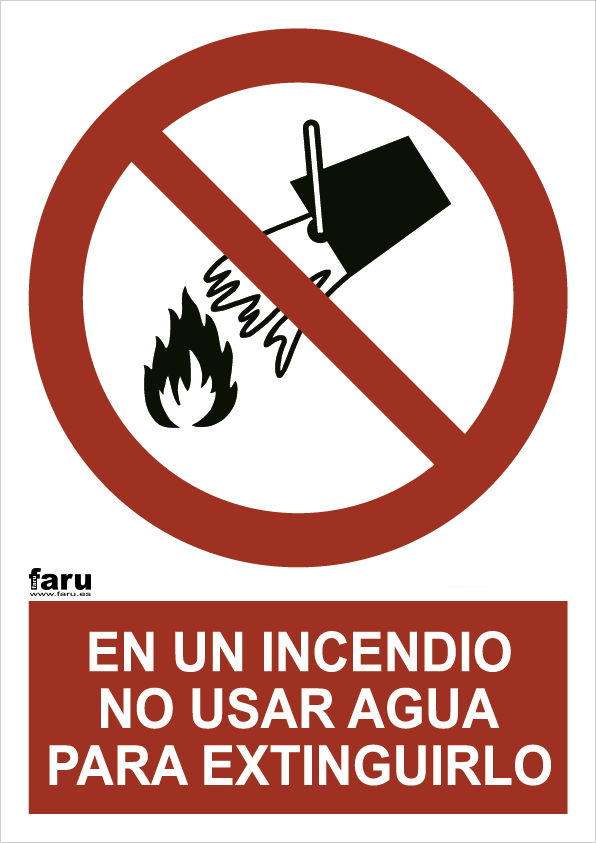 Señal No Usar Agua Para Extinguir Incendio A4