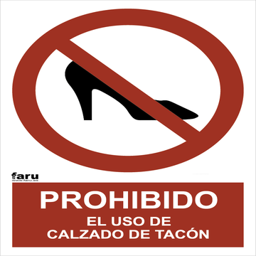 Señal Prohibido Uso De Calzado De Tacón A3