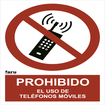 Señal Prohibido Usar Teléfonos Móviles A4