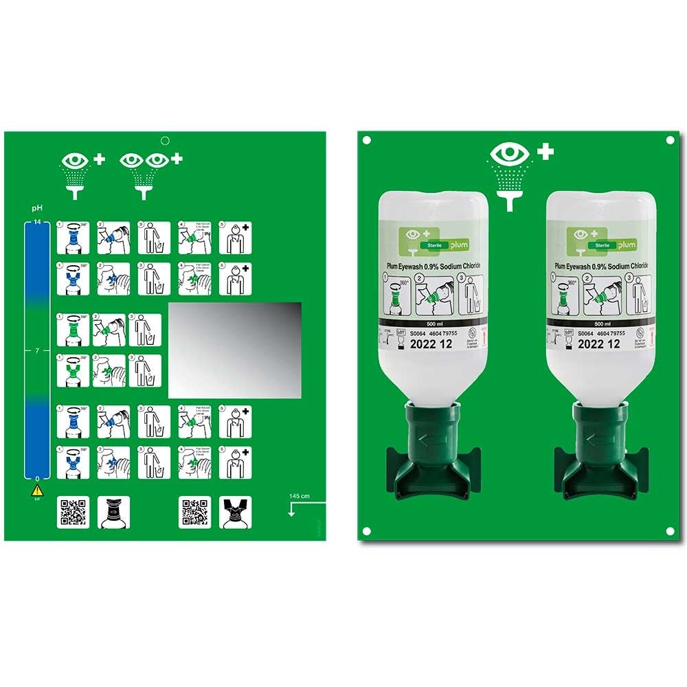 Estación de pared 2 Botellas con solución salina 0,5 L