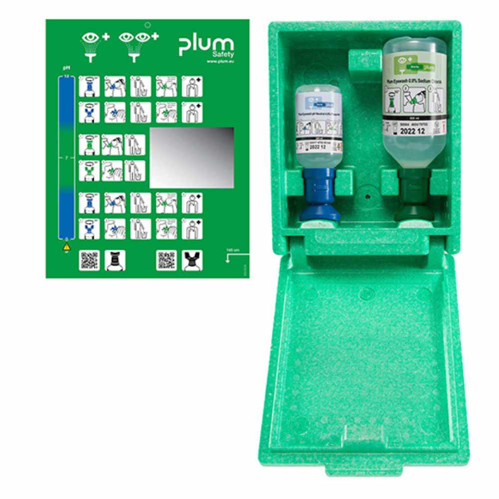 Estación lavaojos antipolvo 2 Botellas: 0,2 L Ph Neutro Y 0,5 L Sol. salina