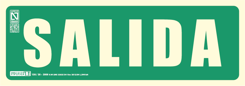 Señal salida 29,7 x 14,8 cm