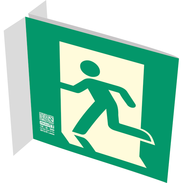 Señal evacuación banderola 22,4 x 22,4 cm
