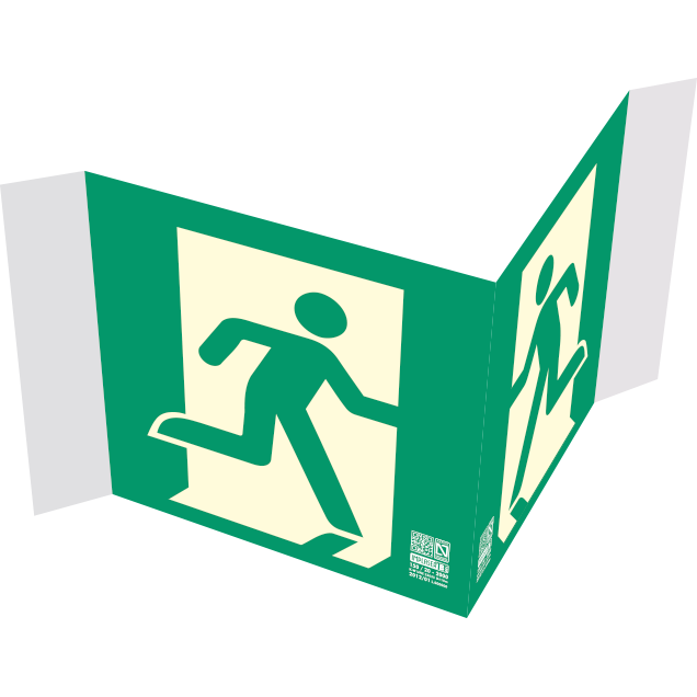 Señal evacuación banderola 22,4 x 22,4 cm