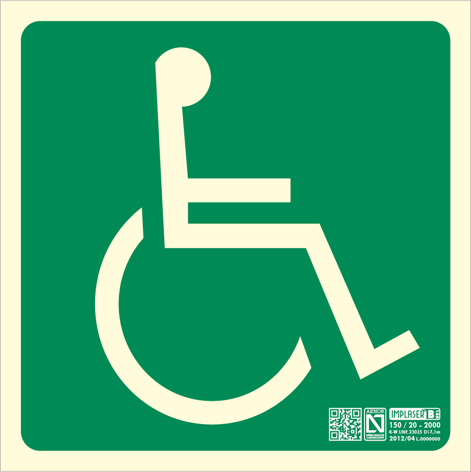 Señal ruta accesible dcha  16 x 16cm