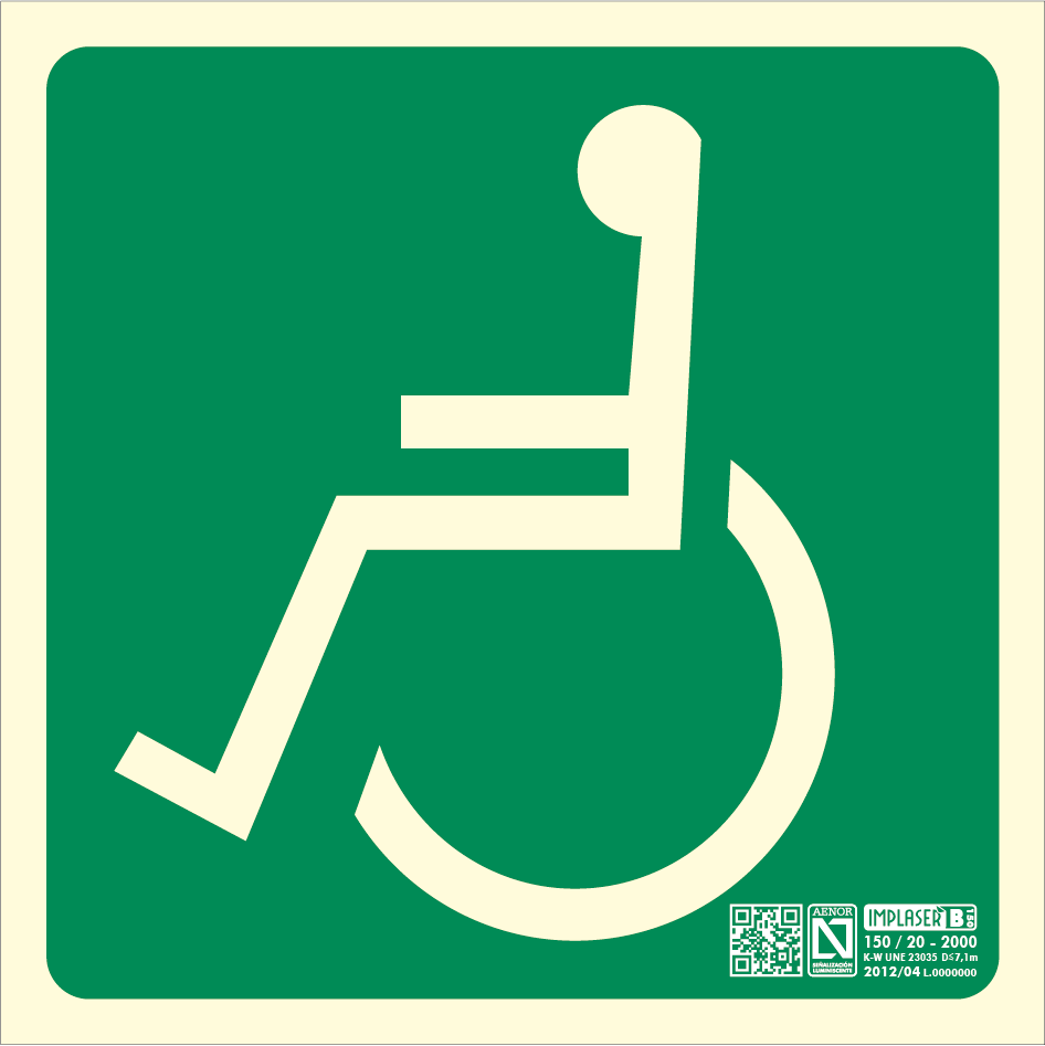 Señal ruta accesible izda 16 x 16cm