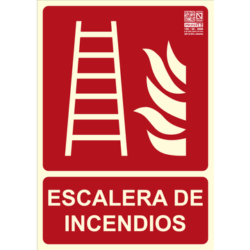 Señal Escalerra De Incendios 29,7 X 21 Cm