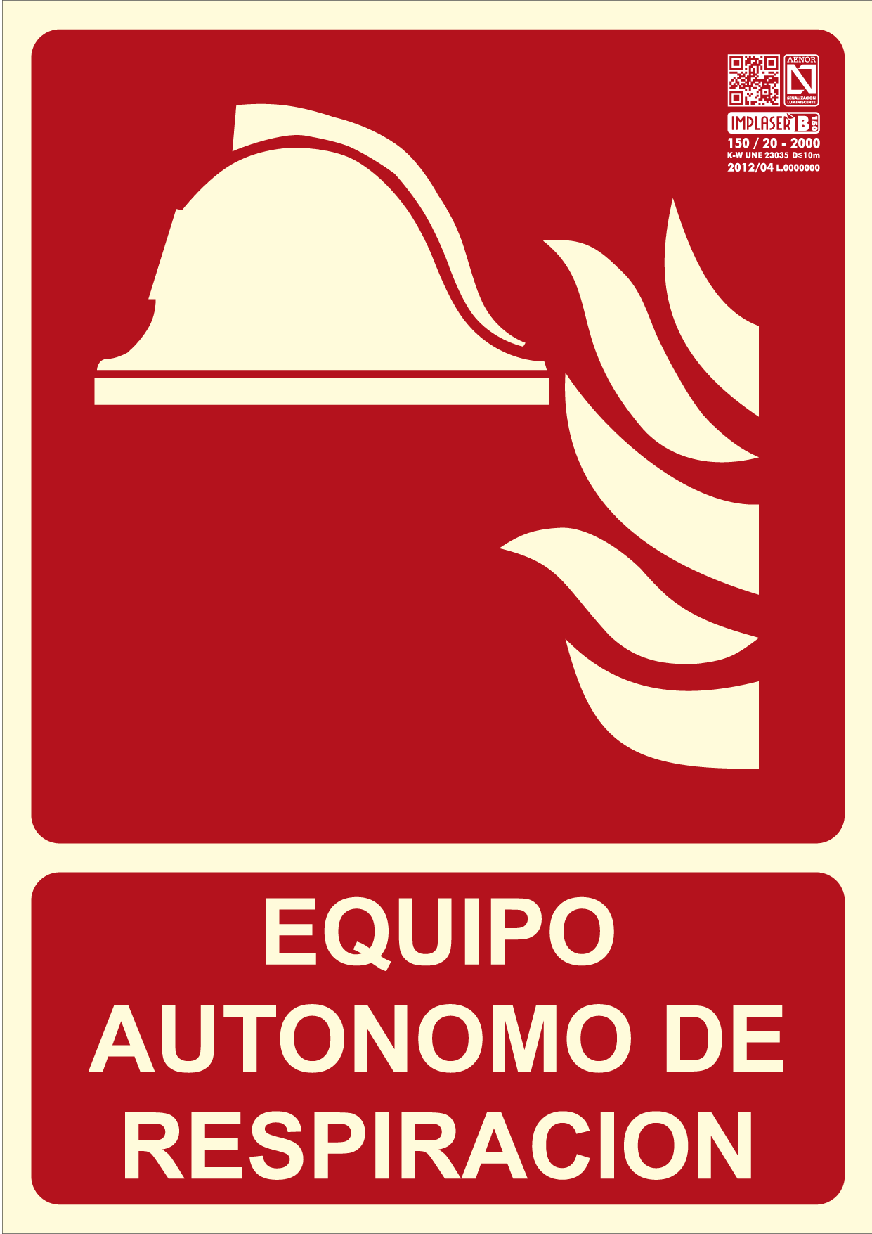 Señal Equipo Autónomo De Respiración 29,7 X 21 Cm