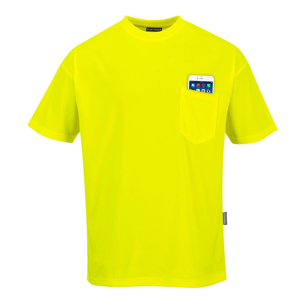 Camiseta Day-Vis manga corta bolsillo Amarillo