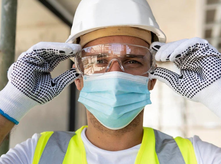 gafas y pantallas de seguridad para construcción